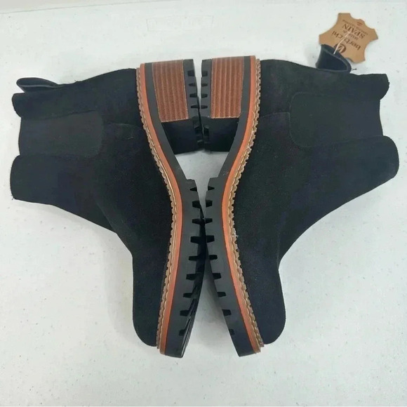 NWT BERTUCHI Women’s Black Suede Chelsea Slip-on Boots EU Size 41 - US Size 9.5 - Picture 7 of 14